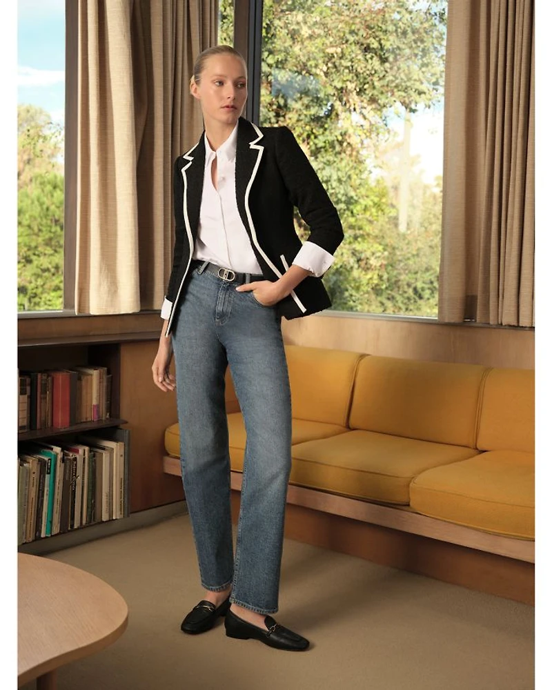 Cici Tipped Tweed Jacket