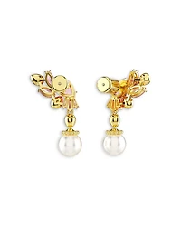 Gema Sakura Imitation Pearl & Crystal Mixed Cut Drop Earrings