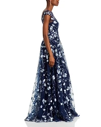 Embroidered Lace Illusion Bodice Gown