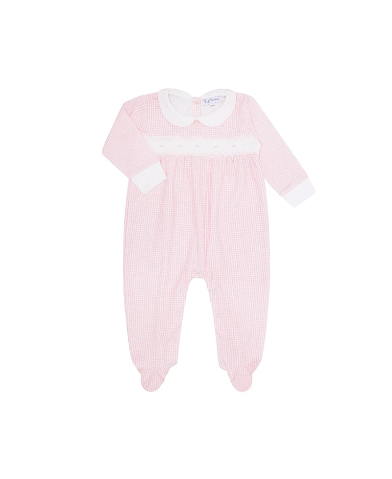 Nellapima Girls' Pink Gingham Smocked Footie - Baby