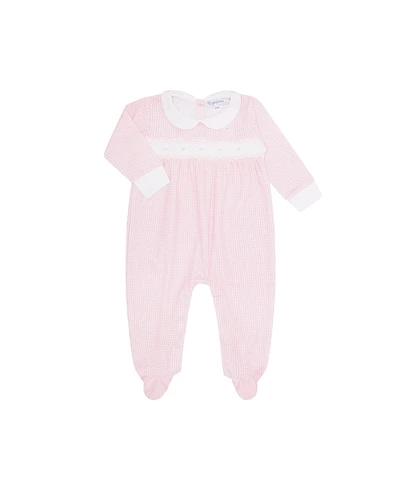 Nellapima Girls' Pink Gingham Smocked Footie - Baby