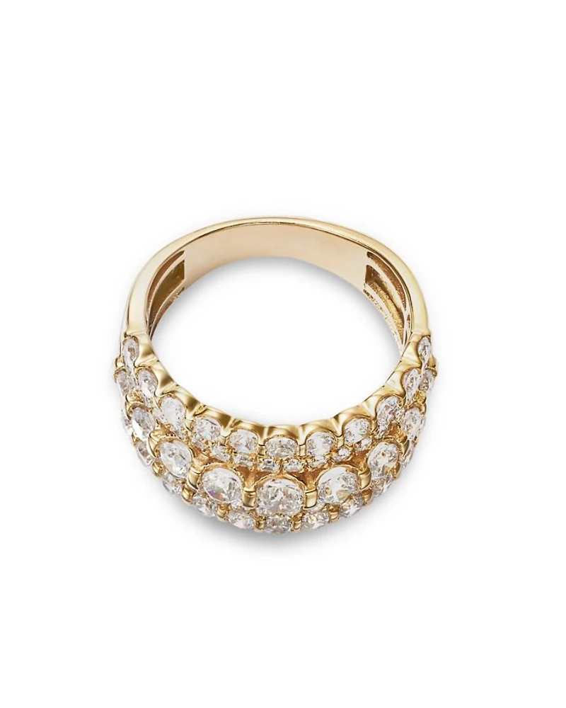 Diamond Multi Row Ring in 14K Yellow Gold, 2.0 tcw