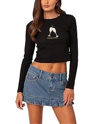 Edikted Champagne Problems Long Sleeve T Shirt