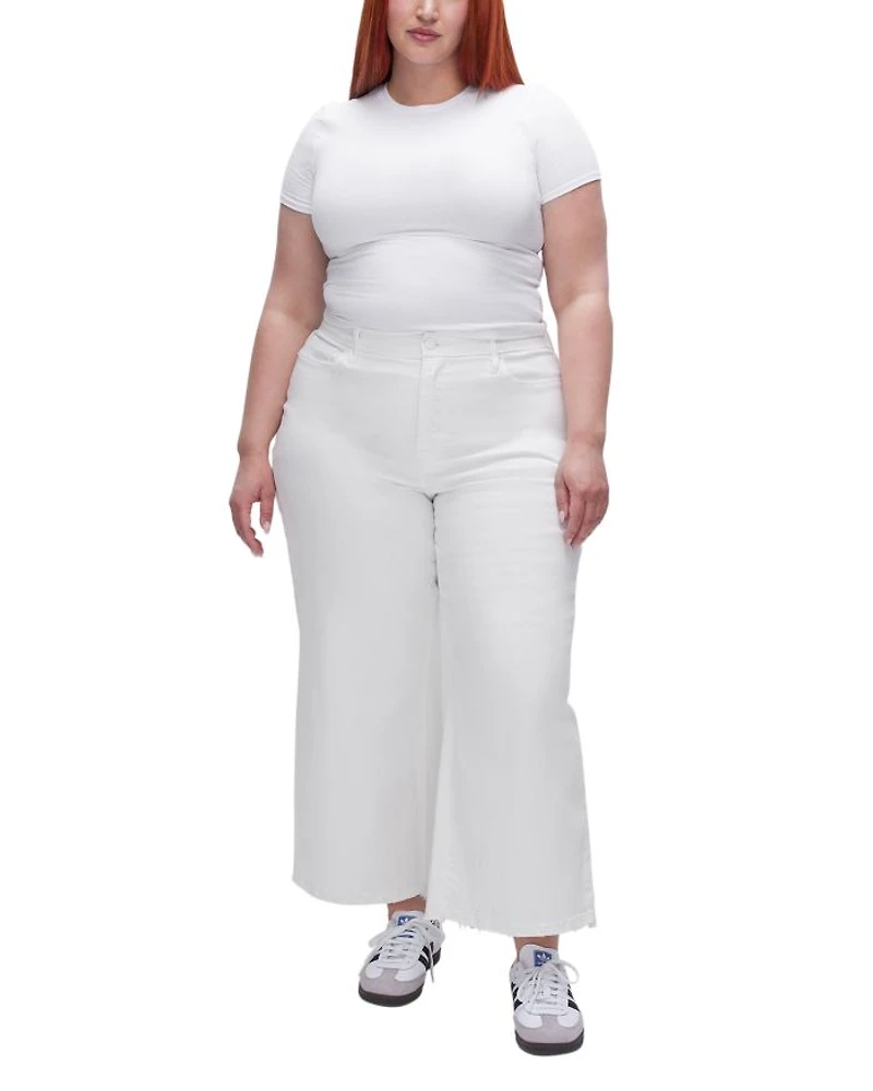 Good Waist Palazzo Cropped Jeans W001