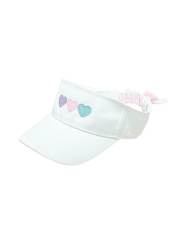 Bits & Bows Girls' Hearts Bow Visor