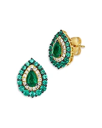 Bloomingdale's Fine Collection Emerald & Diamond Teardrop Earrings