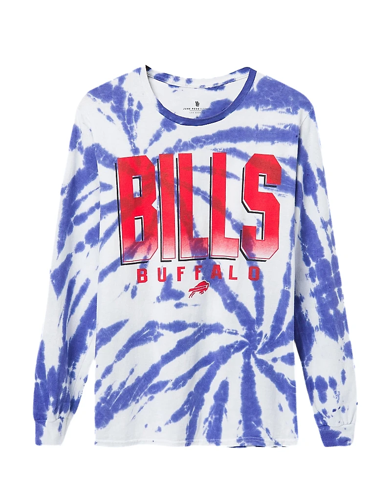 Junk Food Clothing Unisex Nfl Buffalo Bills Game Time Tie Dye Long Sleeve
