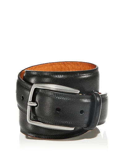The Men's Store at Bloomingdale's Brushed Nickel Buckle Italian Leather Belt - Exclusive