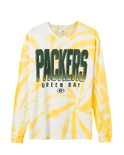 Junk Food Clothing Unisex Nfl Green Bay Packers Game Time Tie Dye Long Sleeve