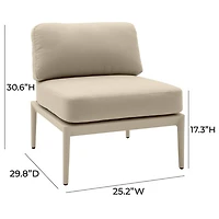 Kapri Modular Outdoor Armless Chair in Moss Green