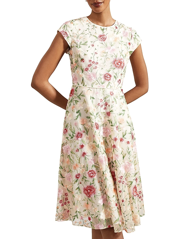 Hobbs London Tia Floral Embroidered Dress