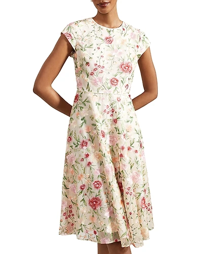 Hobbs London Tia Floral Embroidered Dress