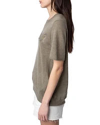Ida Cashmere Rhinestone Mon Amour Sweater