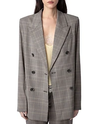 Vaena Plaid Oversized Blazer