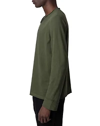 Monastir Cotton & Linen Logo Graphic Long Sleeve Henley