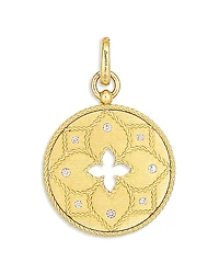 Roberto Coin 18K Yellow Gold Venetian Princess Diamond Flower Disc Pendant