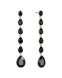 Crystallized Jet Crystal Linear Drop Earrings