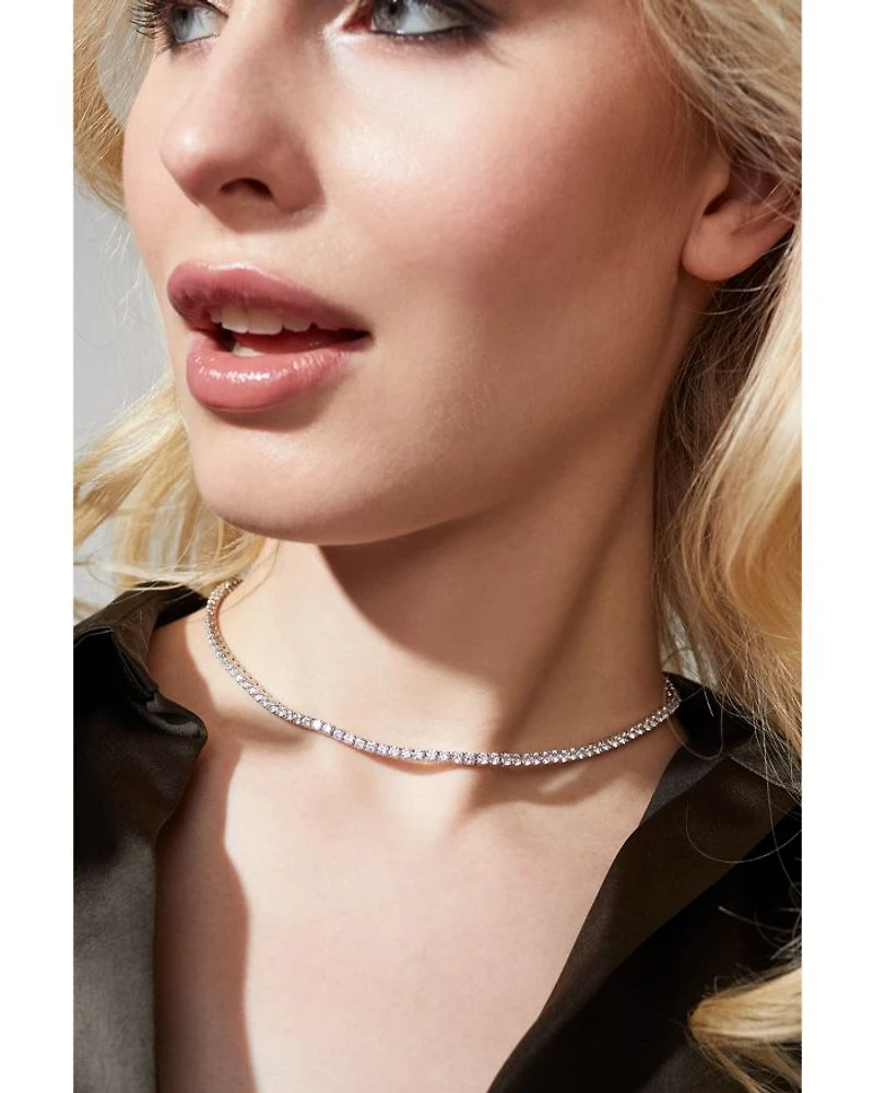 3mm Cubic Zirconia Tennis Necklace, 16"