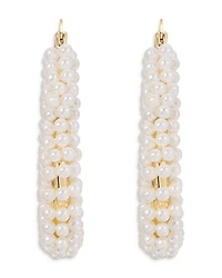 Imitation Pearl Wrapped Hoop Earrings