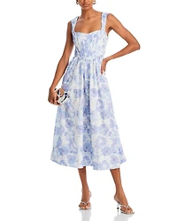Eyelet Bustier Midi Dress - Exclusive