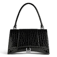 Balenciaga Hourglass Hinge Medium Handbag Crocodile Embossed
