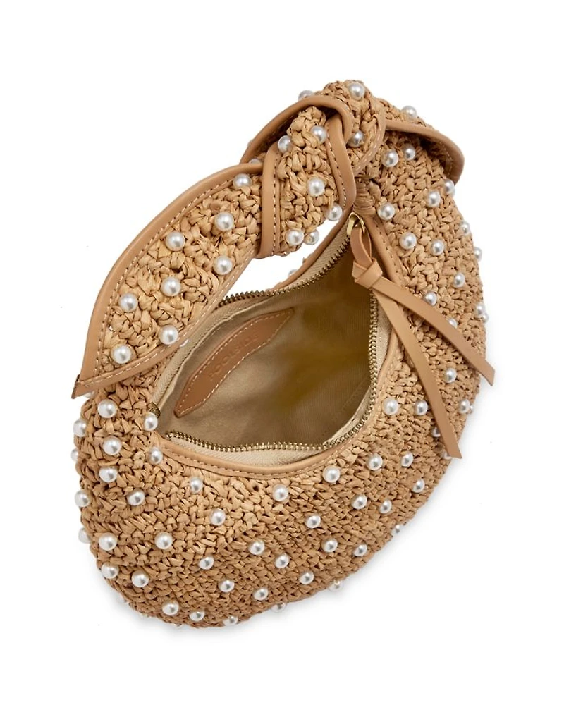 Josie Embellished Raffia Knot Bag
