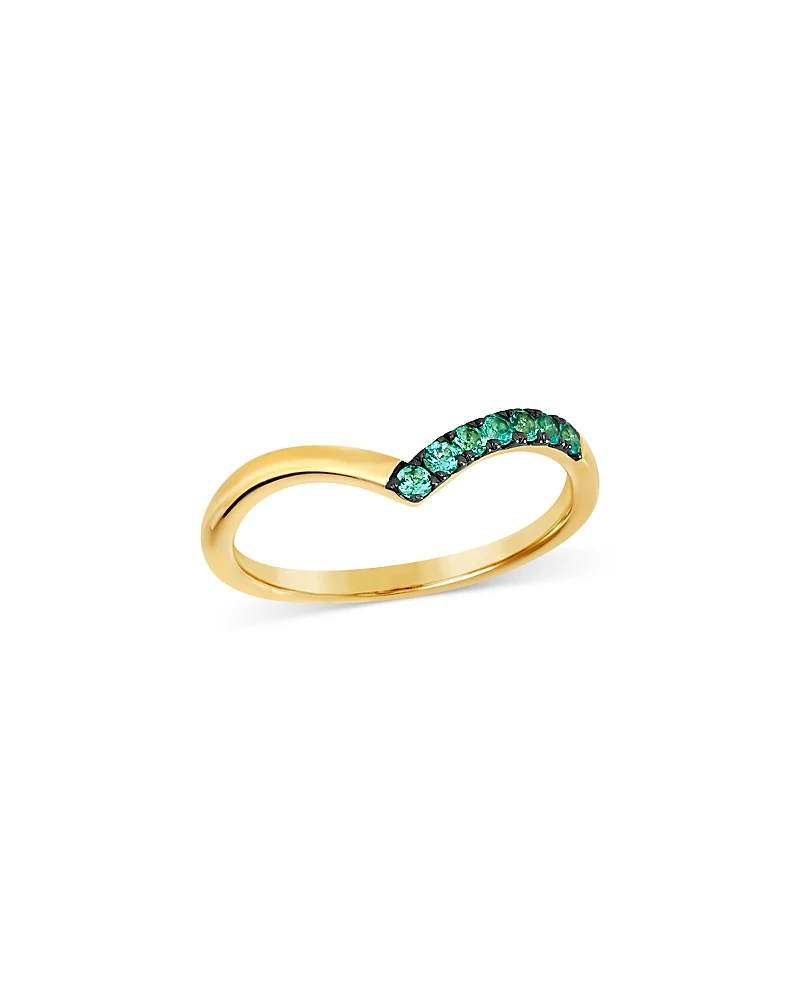 Bloomingdale's Fine Collection Emerald Chevron Ring