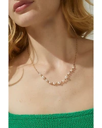 Imitation Pearl Statement Necklace in 18K Gold Plated, 16"-18"