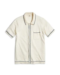 Wyatt Cotton, Nylon, & Merino Wool Tipped Sweater Knit Standard Fit Button Down Shirt