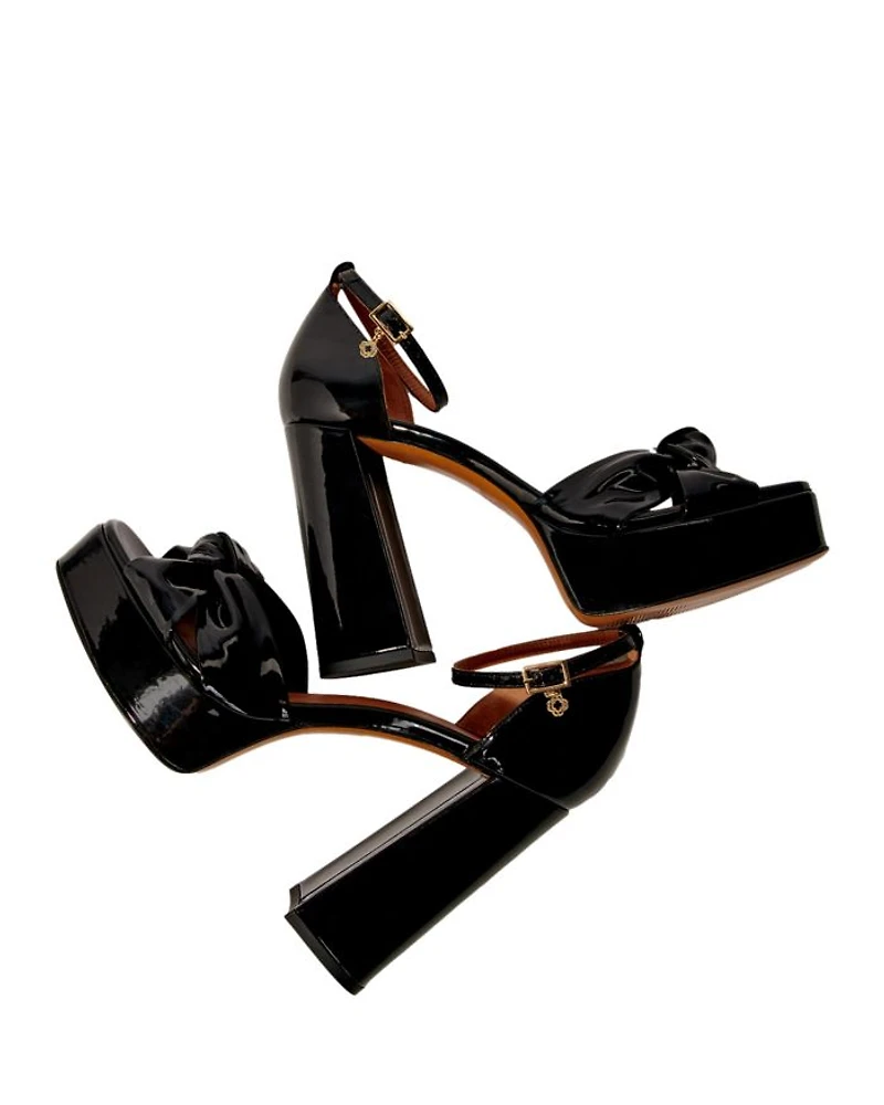 Women's Bow Accent Strap High Heel Platform Sandals