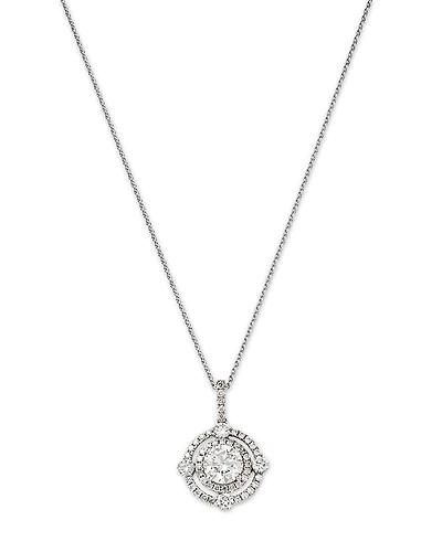 Bloomingdale's Fine Collection Diamond Double Halo Pendant Necklace