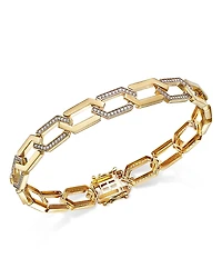 Bloomingdale's Fine Collection Men's Diamond Geo Link Bracelet