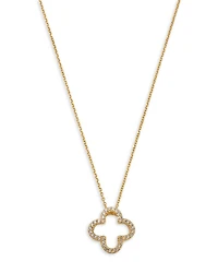 Diamond Openwork Clover Pendant Necklace in 14K Yellow Gold, 0.20 tcw