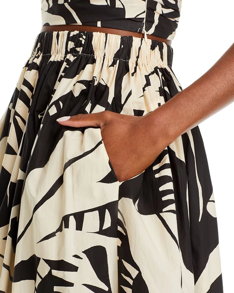 Amari Floral Print Poplin Skirt