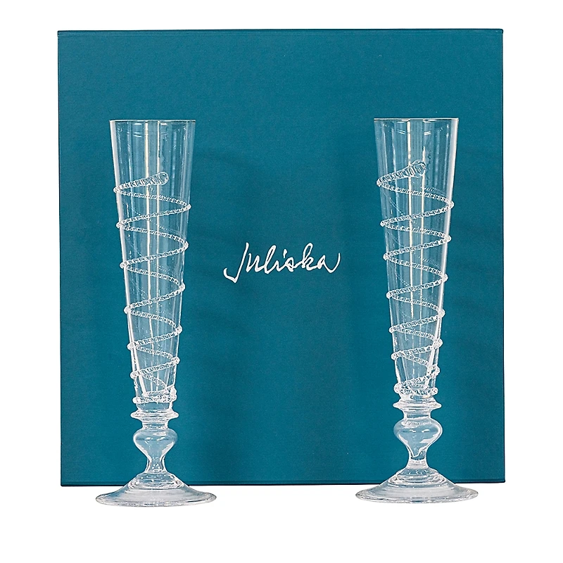 Juliska Amalia Boxed Flutes, Set of 2