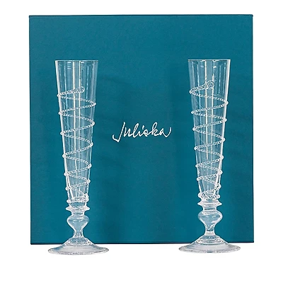 Juliska Amalia Boxed Flutes, Set of 2