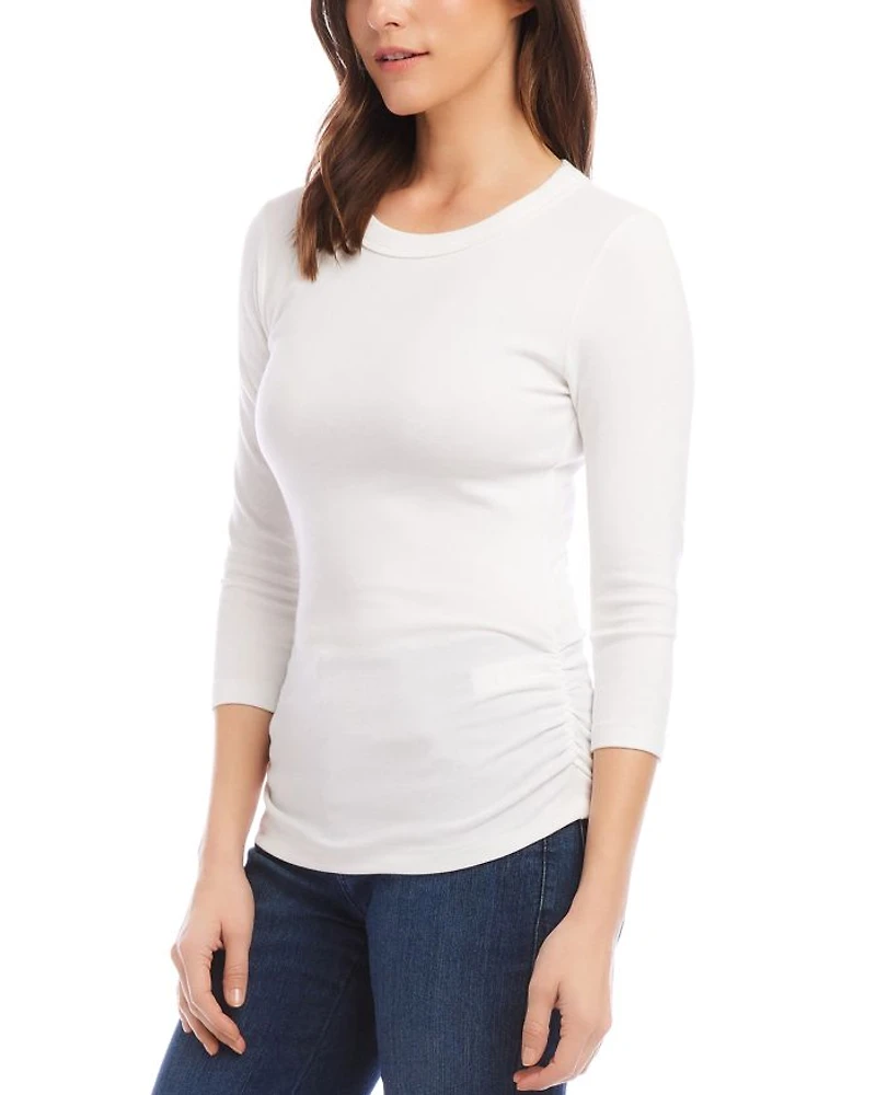 Scoop Neck Three Quarter Sleeve Top