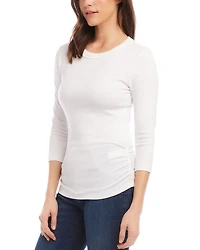 Scoop Neck Three Quarter Sleeve Top