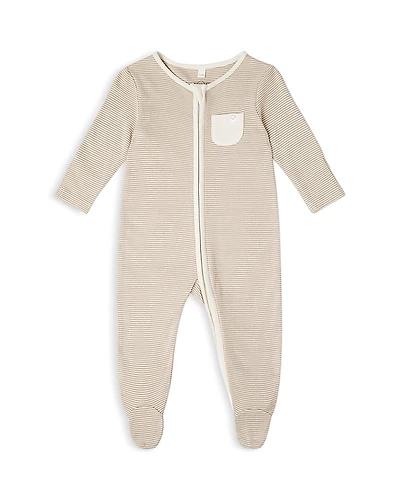 Mori Unisex Striped Clever Zip Footie - Baby