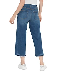 Frances High Rise Cropped Wide Leg Jeans Authentic Midwash