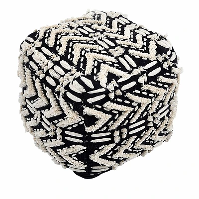 Tov Furniture Mariel Hand Woven Textured Pouf
