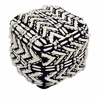 Tov Furniture Mariel Hand Woven Textured Pouf