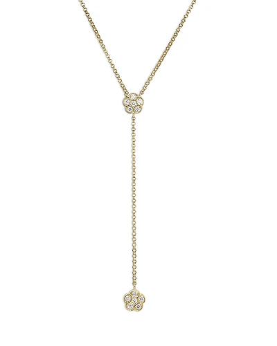 Roberto Coin 18K Yellow Gold Daisy by the Inch Diamond Flower Lariat Necklace, 16-18