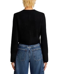 Cropped Wide Sleeve Crewneck Cardigan - Exclusive