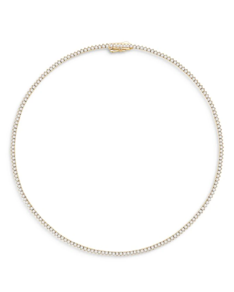 Certified Diamond Tennis Necklace in 14K Yellow Gold, 5.50 tcw