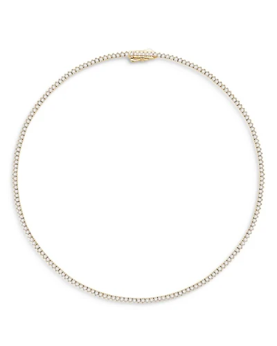 Certified Diamond Tennis Necklace in 14K Yellow Gold, 5.50 tcw
