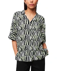 Whistles Checkerboard Tiger Boxy Shirt
