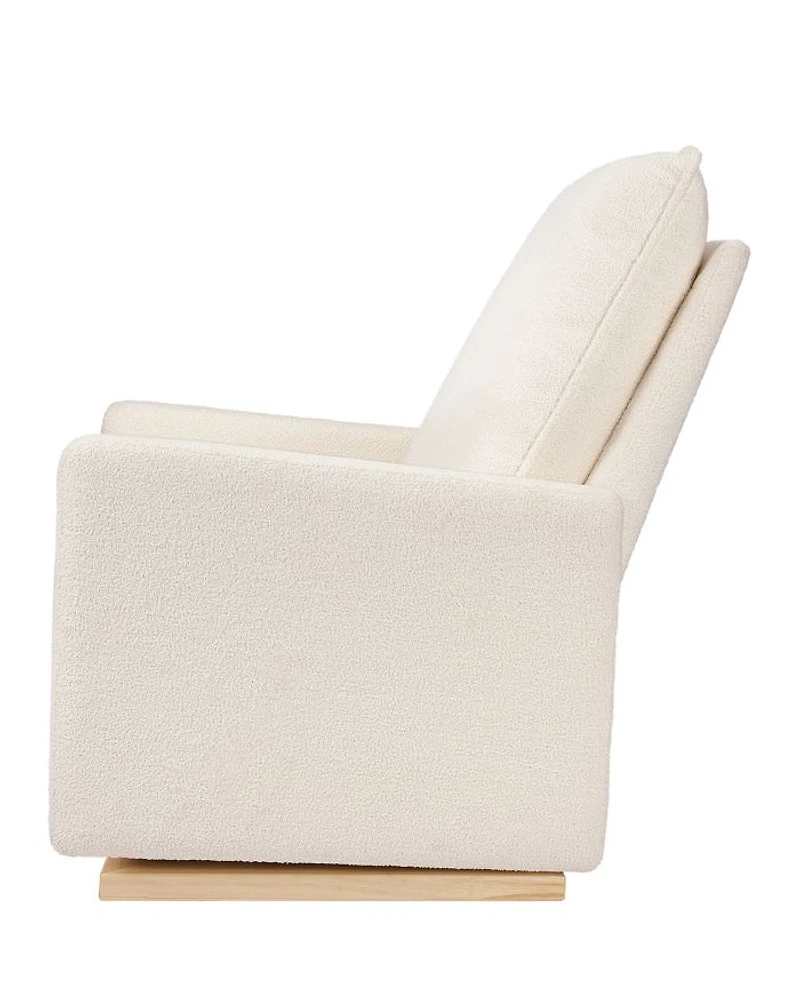 Cali Chantilly Fleece Pillowback Chair and a Half Glider With Light Wood Base
