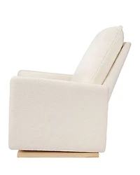 Cali Chantilly Fleece Pillowback Chair and a Half Glider With Light Wood Base