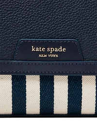 Hudson Striped Canvas Fabric Flap Shoulder Bag